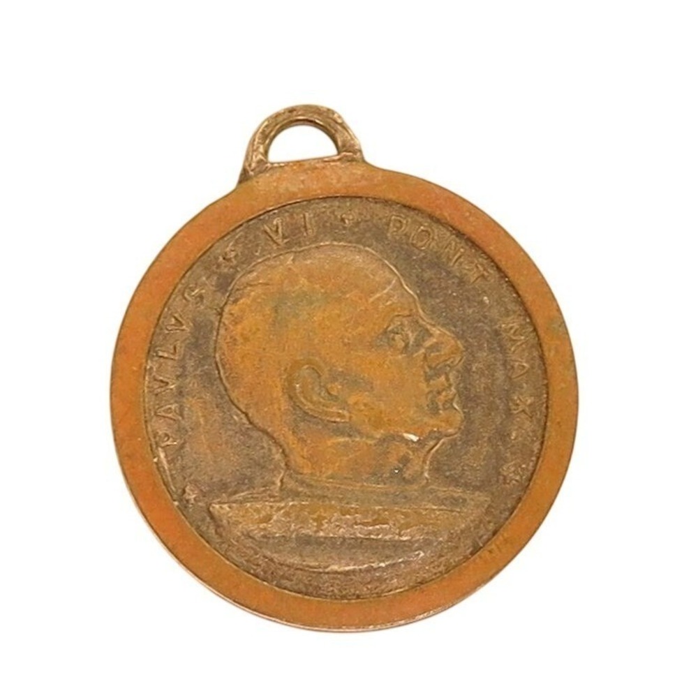 Antique Paulus VI Pont Max Catholic Religious Medal Charm*Anno Jubilaei MCMI XXV